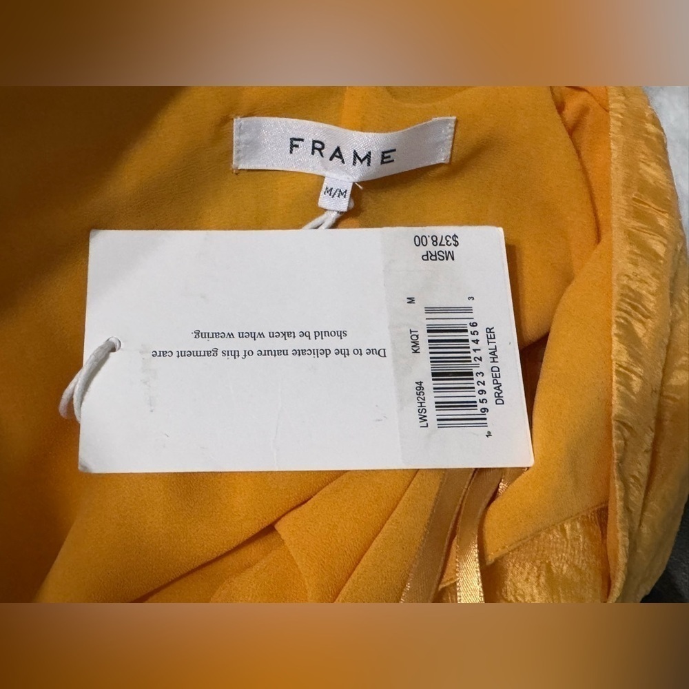 FRAME Halter Crinkled Silk Blouse - Picture 10 of 11